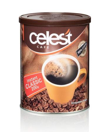 Celest Hot / Cold Instant Coffee Greek Cyprus Frappe CELEST with Rich Aroma - 1 Pack of 200g