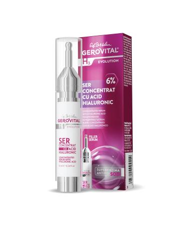 GEROVITAL EVOLUTION Hyaluronic Acid Concentrated Serum with Superoxide Dismutase SOD (The Anti-Aging Super Enzyme) Moisturizer Anti-Wrinkle Improves Skin Elasticity and Firmness 10 ml