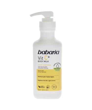 Babaria Vitamin C Body Milk - Body Lotion for Women - Boosts Collagen Production - Brightens and Moisturizes - Body Cream for All Skin Types - 16.9 oz