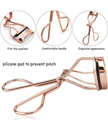2 Pcs Eyelash Curler Kit - Maxin Metal Lash Curlers with Mascara Applicator & Separator Comb | Rose Gold & Color | International Shipping - Buy Online on GoSupps.com