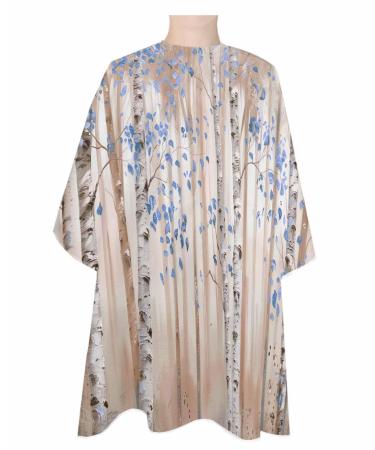 Blue Abstract Tree Barber Cape - Salon Hair Cutting Cape for Women Men Kids Adults Contemporary Forest Painting Smear Art Haircut Cape with Adjustable Elastic Neckline Hairdressing Stylist Accessories 1 piece 55x63 Inch Khaki Light Blue