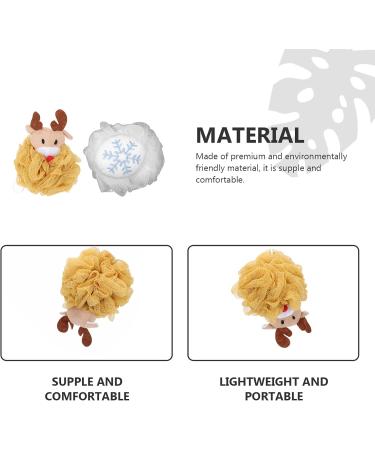 2pcs Exfoliating Bath Ball & Sponge Set | Shower Pouf Loofahs | Ideal for Body Wash & Kids | Holiday Gift - Buy Online on GoSupps.com