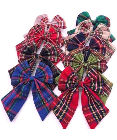 YUPs Blue Tartan Bow Knot Hair Clips - Handmade Plaid Fashion Accessories for Girls and Women - Buy Online on GoSupps.com