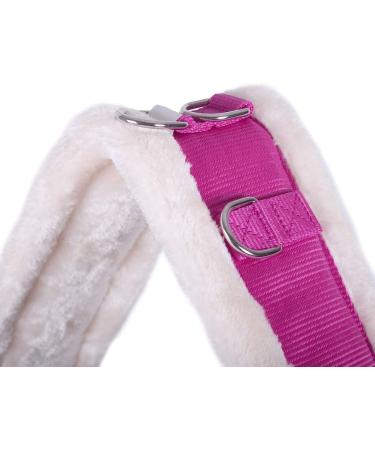 QHP Lunging Girth Ontario - Adjustable Faux Fur Cob (Thoroughbred Fuchsia) | International Shipping Available - Buy Online on GoSupps.com