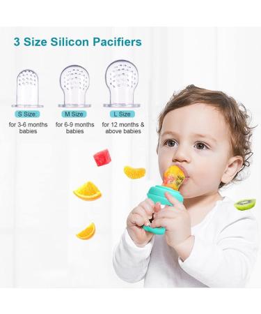 Kocan Baby Fruit Feeder - Silicone Pacifier Set (S/M/L) for Toddler Tooth Relief - 2 Pack Baby Food Feeder for Safe Easy Feeding - Buy Online on GoSupps.com