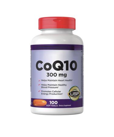KS CoQ10 300mg Softgels 100 Count Heart Health Support USP Verified Promotes Cellular Energy Production