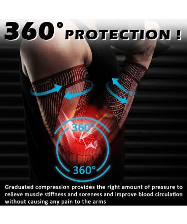 Beister Compression Elbow Bandage for Men & Women - 2 Pieces Velcro Fastener & Silicone Strip - Black M - Enhance Comfort & Support - Buy Online on GoSupps.com