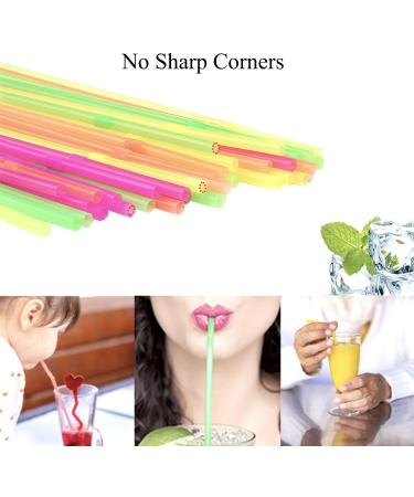 FOREVERIE 100 PCS Plastic Bendy Drinking Straws Disposable Flexible Narrow 0.2 Inch/5 MM Calibre 8.27 Inches/21cm Length Soft Translucent Multiple Light Colors Mixed - Buy Online on GoSupps.com