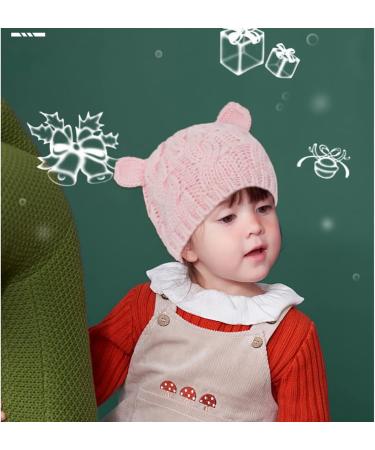 XYIYI Newborn Baby Winter Beanie Hat Mitten Set - Pink, 3-6 Months | Warm Knitted Hat Glove Set for Boys Girls - Buy Online on GoSupps.com