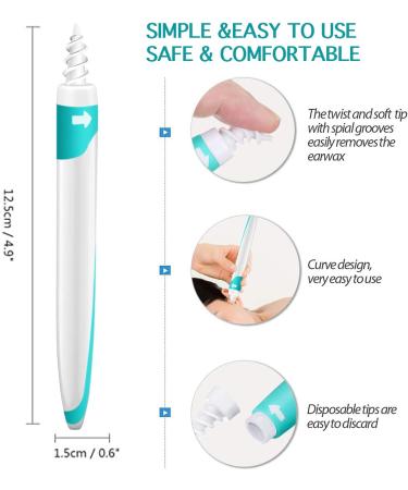 Joruby Health Q Grips Earwax Remover Kit - 16 Tips, Spiral Smart Reusable Earwax Removal for Adults & Kids - Buy Online on GoSupps.com