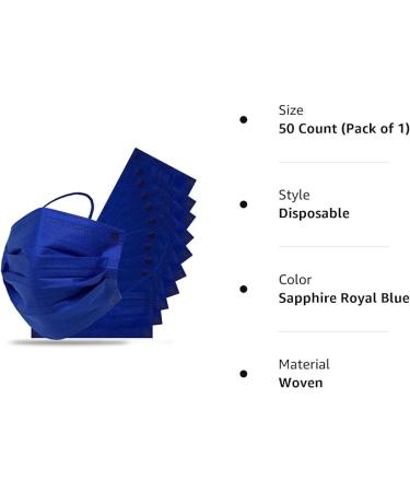 Everydayspecial Disposable Safety Mask - 3 Layer Protection - Sapphire Royal Blue - 50 pcs - Buy Online on GoSupps.com