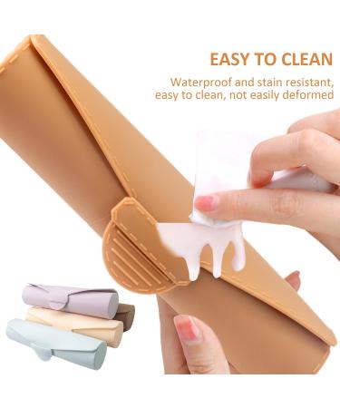 Travel Makeup Brush Holders Fashion Silicone Portable Cosmetic Face Brushes Holders Soft And Sleeks Makeup Tools Organizers Light Blue - Buy Online on GoSupps.com