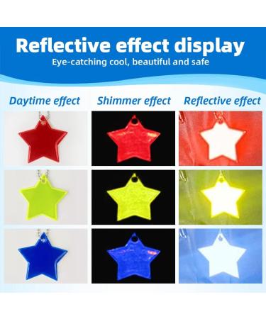 Children Reflector Set - 13 Star Reflectors for Backpack & School Bags | Safety Reflectors & Keychains for Bicycles & Running - Buy Online on GoSupps.com