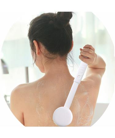 YOLETO Back Scrubber for Shower - Adjustable Long Handle, Soft Bristles - Exfoliating Dry Brush for Women, Elderly, Kids - White - Buy Online on GoSupps.com