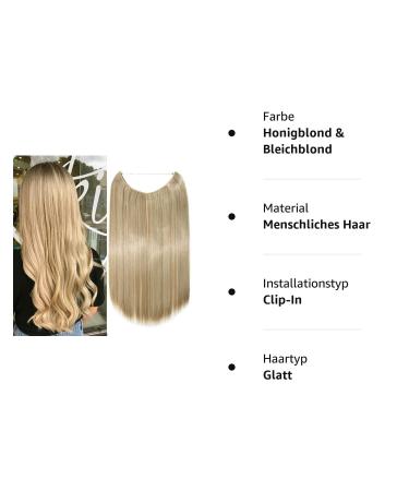 Silk-Co Honey Blonde & Bleach 50cm Hair Extensions - Smooth Invisible Cord Synthetic & Real Hair Blend for Women - Buy Online on GoSupps.com