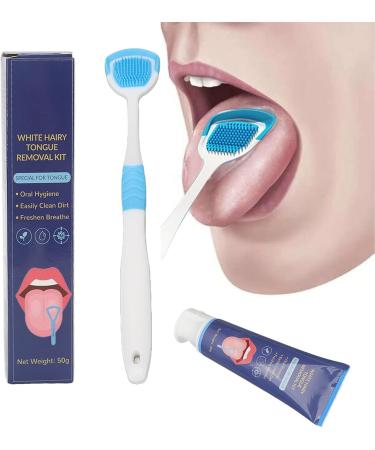 Buy 2-Piece Tongue Scraping Brush & Cleaning Gel Set for Bad Breath - Freshen Your Breath | International Shipping - Buy Online on GoSupps.com