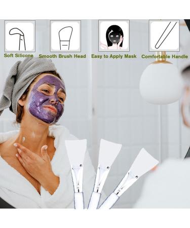 Facial Brush Soft Fiber Face Brushes Mud Applicator Clear Handle for Face Wash Applying Lotion (Matte Silver 6) - Buy Online on GoSupps.com