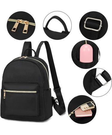 Water-Resistant Mini Backpack for Women and Girls - Small Purse Shoulder Bag for School, Travel - Black - Buy Online on GoSupps.com
