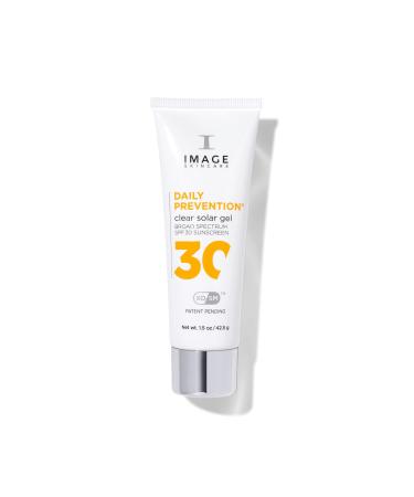IMAGE Skincare DAILY PREVENTION Clear Solar Gel SPF 30 Transparent Broad Spectrum Sunscreen for All Skin Tones 1.5 Ounces