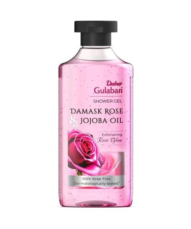 Dab'bur Gulabari Shower Gel-Damask Rose & Jojoba Oil-250ml|Rose Extract Beads for Exfoliation|Damask Rose Fragrance|No Parabens & Silicones|99% Pure Glycerine|100% Soap Free Body wash