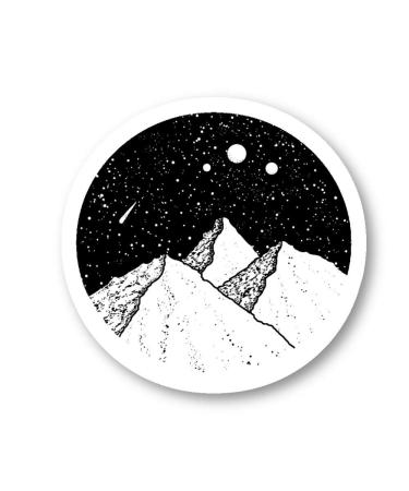 Space Mountains Sticker Love Space Stickers - 3 Pack - Set of 2.5, 3 and 4 Inch Laptop Stickers - for Laptop, Phone, Water Bottle (3 Pack) S214460