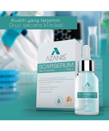 Azanis Scar Serum Advance Formulation Vitamin E Premium Treatment Aging Skin 15ml