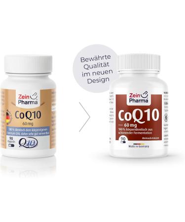 ZeinPharma Coenzyme Q10 60 mg - 90 Capsules | High-Quality Antioxidant Supplement for Energy & Heart Health | International Shipping Available - Buy Online on GoSupps.com