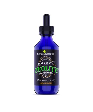 The Food Movement Black Earth Zeolite with Humic Fulvic Acids Trace Minerals for Gut Health Immune Support 4oz Value Size Liquid Drops Supplement 4 Fl Oz Pack of 1
