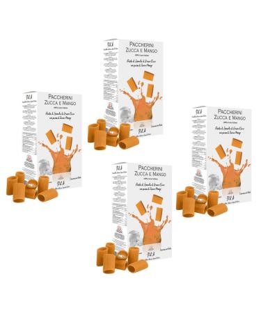 Rustichella d'Abruzzo Rustichella d'Abruzzo | Paccherini with pumpkin and mango | Durum wheat pasta with pumpkin and mango - 4 x 250 g | Artisan short pasta