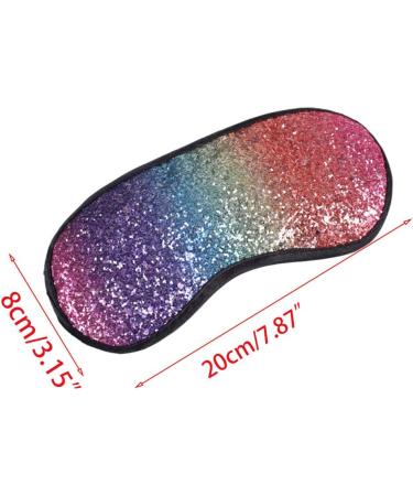 Zeiwohndc Glitter Sequins Sleeping Eye Mask | Rainbow Gradient Color | Elastic Eyeshade Cover for Women Girls | Travel Blindfold - Buy Online on GoSupps.com