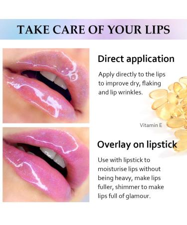 Clear Blue Holographic Glitter Lip Gloss Set - Hydrating Plumping Glossy Shimmer - 5g/0.176oz - Pack of 2 - Buy Online on GoSupps.com