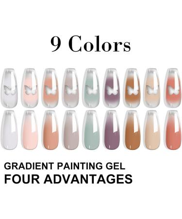 Vernis Gel Solide Pour Ongles | Set Gel Peinture D grad Manucure D grad Artistique avec ponges et Pince M tallique pour Femmes et Filles Adultes Domicile - Buy Online on GoSupps.com