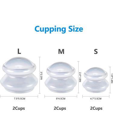 QISEEYA 6-Piece Silicone Cupping Therapy Set - Professional Studio & Home Cupping Kit for Cellulite & Joint Pain Relief - Myofascial Massage Cups in 3 Sizes (White) - Buy Online on GoSupps.com