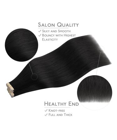 Premium If-of-Heart Tape Extensions - 40PCs Real Hair 120g 26 Inch Deep Black Invisible Skin Weft for Effortless Volume & Length - Buy Online on GoSupps.com