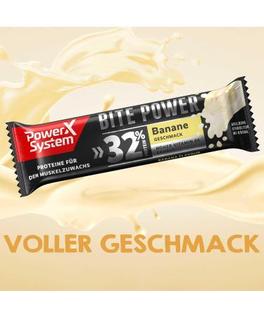 Buy Power System Bite Power Banana 32% Protein Bars - High Protein Rich in Vitamin B6 | 24x35g Pack | International Shipping Available - Buy Online on GoSupps.com