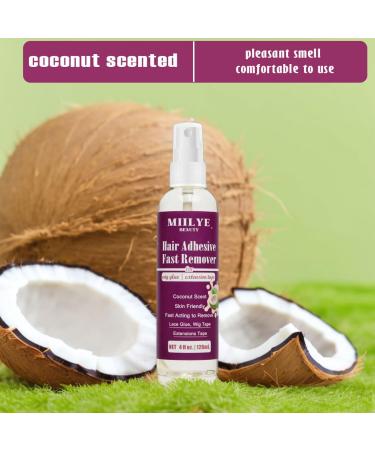 Hair Adhesive Fast Remover 4oz - Tape in Extension & Wig Glue Remover Spray - Clear Coconut Scent - Buy Online on GoSupps.com