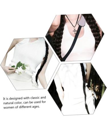 Angoily Braid Wig Hair Extensions Braided Hair Braided Extension Hair Braided Hair Extension Wig Braids Wig Ponytails Black Frontal Wig European and American Material Decorate - Buy Online on GoSupps.com