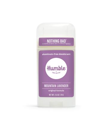 Humble Brands All Natural Aluminum Free Deodorant Stick for Women and Men  Lasts All Day  Safe  and Certified Cruelty Free  Mountain Lavender  Pack of 1