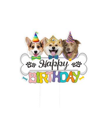 Dog Birthday Cake Topper Dog Party Cupcake Decoration Cute Happy Birthday Cake Topper Decoration for Pet Puppy Animal Pet Birthday Party Decorations 7 inch Colorful Cake Topper - Buy Online on GoSupps.com