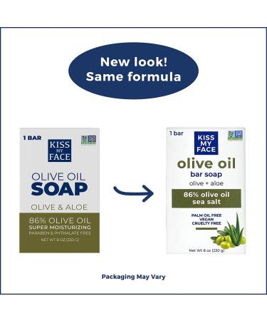 Kiss My Face Olive Oil Soap with Aloe Vera - 8 oz Bars (Pack of 8) - Buy Online on GoSupps.com