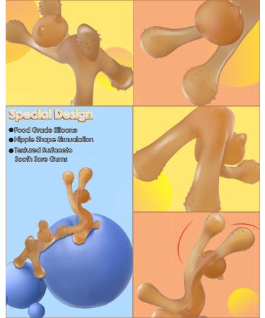 Umefine 2 Pack Kitten Shape Baby Teething Toys | BPA Free Silicone Teether for Babies 6-12 Months | Relief for Soothing Gums | Infant & Toddler Sensory Teethers - Buy Online on GoSupps.com