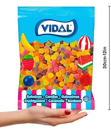 Vidal Sugarcandies rubber candies assorted flavours and colours and sugar-coated fruit mix 1 kg bag - Buy Online on GoSupps.com