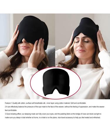 Dajidafu Eye Patch Multifunctional Gel Migraine Relief Hat Lightweight Eyepatches Sleeping Covers Cooling Cover Tension Women Double Layer/Black - Buy Online on GoSupps.com