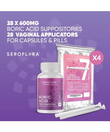 SEROVERA Seroflora Boric Acid Vaginal Suppositories 600mg Bundle - Vaginal pH Balance and Odor Control (28ct) - Buy Online on GoSupps.com