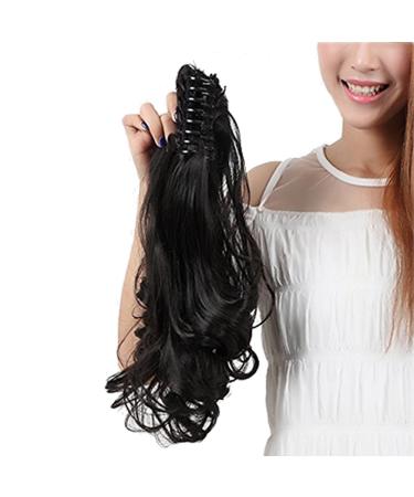 Shop S-noilite Voluminous Hair Extension - 45cm Wavy Ponytail & Braid Claw - Natural Black & Various Colors - Buy Online on GoSupps.com
