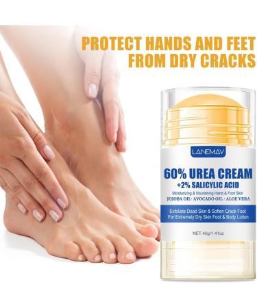 60% Urea plus 2% Salicylic Acid Foot Cream Moisturizer for Dry Cracked Feet Knees Elbows Hands Hydrates &Nourish Foot Care for Softens Skin Exfoliates Dead Skin Smoothing Skin Women and Men 40g - Buy Online on GoSupps.com