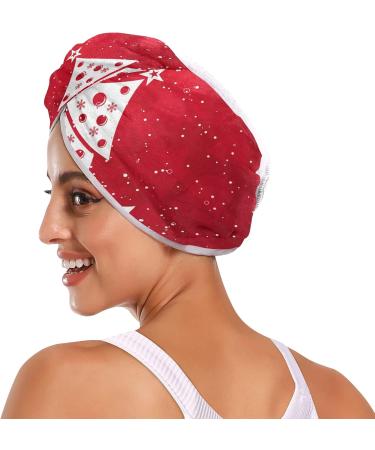 Hair Drying Cloth Set - Red Microfiber Hair Towels for Women | Quick Drying Hair Turban with Buttons - 2 Pieces | Perfect for Christmas Gifts - Buy Online on GoSupps.com