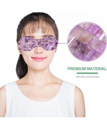 FOMIYES Reusable Jade Eye Mask & Ankle Wrap - Cooling Gel Pad for Sleep Migraine Relief & Travel - Amethyst Silk Blindfold in Purple - Buy Online on GoSupps.com