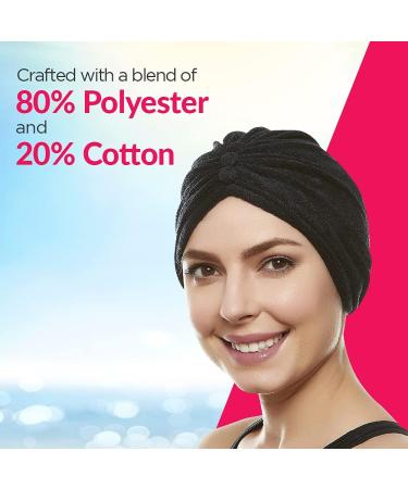 BEEMO Women's Soft Terry Cloth Turban Head Cover - Red | Knot or Button Head Wrap - Buy Online on GoSupps.com