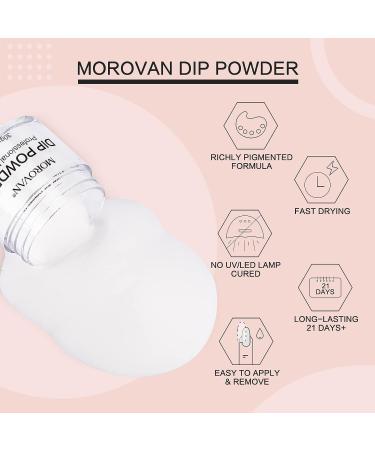 Morovan Dip Powder - Clear Nail Dipping Powder System 30g/1oz | Odor-Free, Long-Lasting DIY Nail Art for Home Salon | No Lamp Needed - Buy Online on GoSupps.com